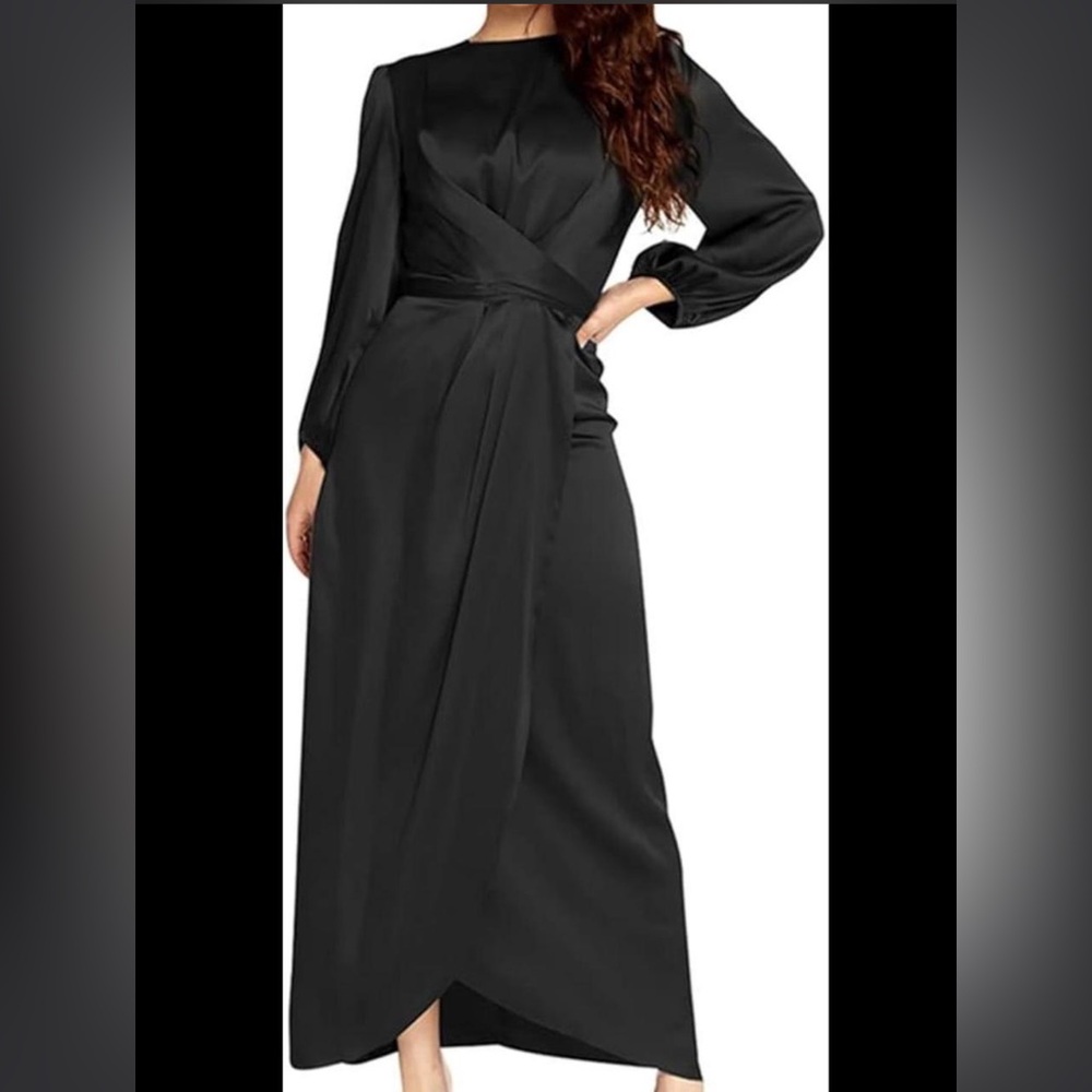 Othr Black Long Sleeve Wrap Maxi Dress
 54.7 inches to 53.9-55inches!
